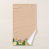 Plumeria Flowers on Champagne Beige Bath Towel Set (Serviette à main)