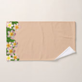 Plumeria Flowers on Champagne Beige Bath Towel Set (Serviette à main)