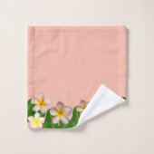 Plumeria Flowers on Light Peach Bad Handdoek (Wasdoekje)