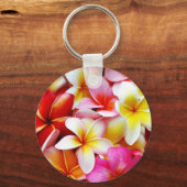 Plumeria Frangipani Hawaii Gepersonaliseerd Sleutelhanger (Voorkant)