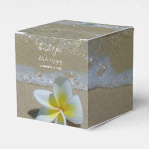 Plumeria Frangipani op zand bruiloft Bedankdoosjes