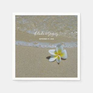 Plumeria Frangipani op zand bruiloft Servet