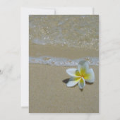 Plumeria Frangipani op zand bruiloft slaat de datu Save The Date (Achterkant)