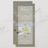 Plumeria Frangipani Op Zand Trouw  Menu (Voorkant / Achterkant)