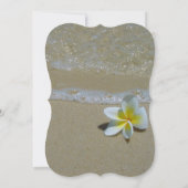 Plumeria Frangipani over zand-bruiloft Kaart (Achterkant)