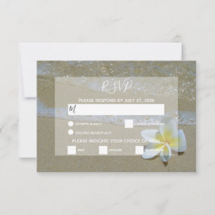 Plumeria Frangipani sur les cartes RSVP de mariage