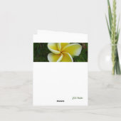 Plumeria hawaïenne jaune Carte de voeux pliée (Dos)