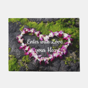 Plumeria Heart Shaped Flower Lei Deurmat