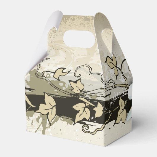 Plumeria & Ivy aangepaste beige bruiloft Bedankdoosjes (Achterkant)