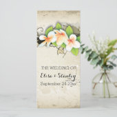  Plumeria & Ivy beige bruiloft programma (Staand voorkant)