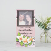 plumeria ivy roze wit Save the Date (Staand voorkant)