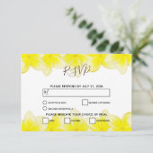 Plumeria jaune Frangipani Mariage Cartes RSVP (Debout devant)