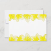Plumeria jaune Frangipani Mariage Cartes RSVP (Dos)