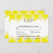 Plumeria jaune Frangipani Mariage Cartes RSVP (Devant / Derrière)