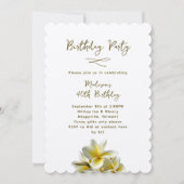 Plumeria jaune hawaïenne Invitation de fête d'anni (Devant)