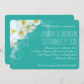 Plumeria Lagoon moderne sur mesure invitations de (Devant / Derrière)
