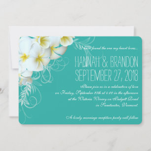 Plumeria Lagoon moderne sur mesure invitations de