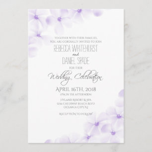 Plumeria Lilac Invitation au mariage minimaliste f