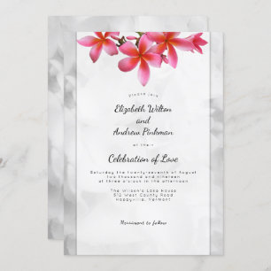 Plumeria Mariage Fête de l'Amour Invitation