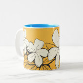 Plumeria Mug jaune/bleu à deux tons (Devant gauche)
