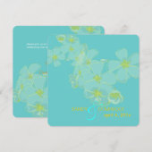 Plumeria on aqua blue kaart (Voorkant / Achterkant)