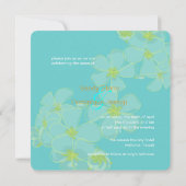 Plumeria on aqua blue kaart (Achterkant)