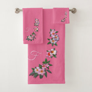 Plumeria on pink with your monogram