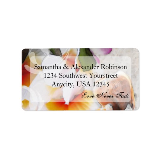 Plumeria Orchid Lei à Sand Beach Étiquettes (Devant)