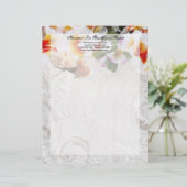 Plumeria Orchidee Lei / Sand Beach Letterhead Persoonlijk Briefhoofd (Staand voorkant)