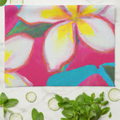 Plumeria party Hawaii art Theedoek (Gevouwen)