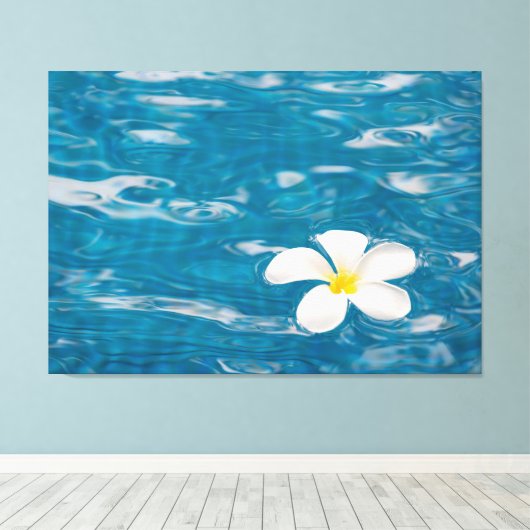 Plumeria Pool Wrapped Canvas Art (Insitu (Houten vloer))