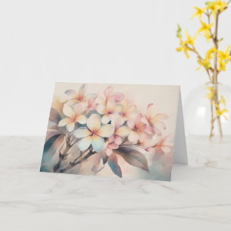 Plumeria rose à l'aube carte de voeux