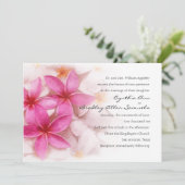 Plumeria rose faire-part de mariage (Debout devant)