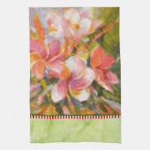 Plumeria rose Fleur Peinture Vert Serviette de cui (Vertical)