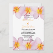Plumeria rose Frangipani Invitations de mariage (Devant)
