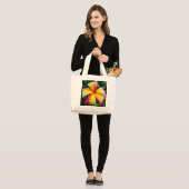Plumeria rubra grote tote bag (Voorkant (model))