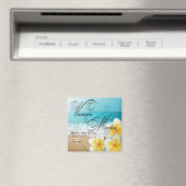 Plumeria Starfish Beach Tropical bewaart de datum Magneet (Insitu (Vaatwasser))