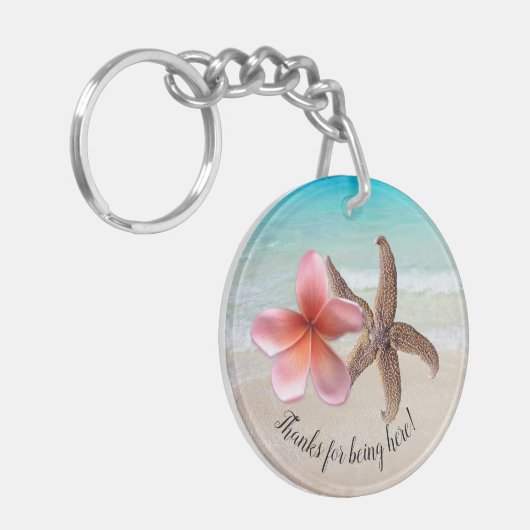 Plumeria Starfish Hartelijk dank voor gasten Sleutelhanger (Voorkant Links)