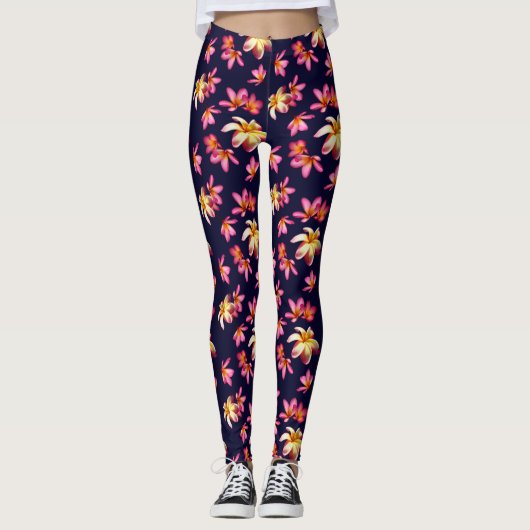 Plumeria Tropical Leggings (Voorkant)