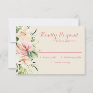 Plumeria tropicale & Flamant rose Lily RSVP