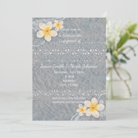 Plumeria tropicale Invitations de fête d'été (Debout devant)