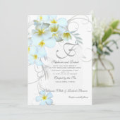 Plumeria tropicale Monogramme Invitations de maria (Debout devant)