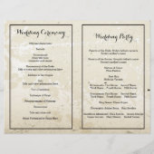 Plumeria vintage et programme de mariage beige de  (Dos)