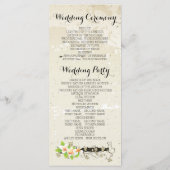 Plumeria vintage et programme de mariage beige de  (Dos)