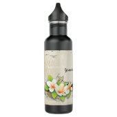 Plumeria vintage/frangipani et bouteille beige de  (Gauche)