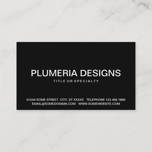 plumeria visitekaartje (Achterkant)