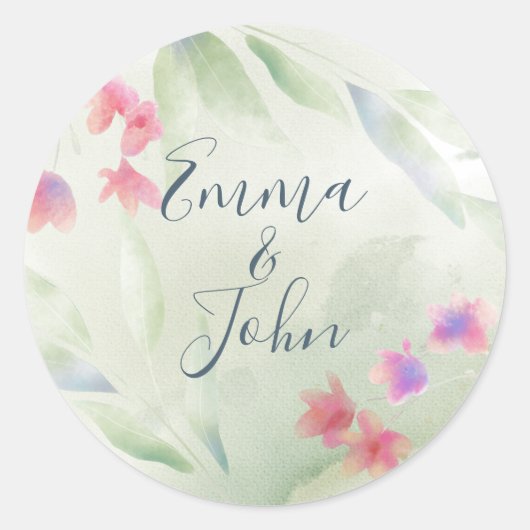 Plumeria Water Color Ronde Sticker (Voorkant)