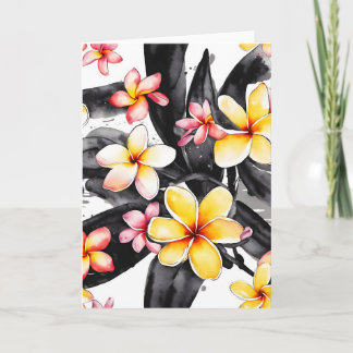 Plumeria - Waterverf bloemen Kaart