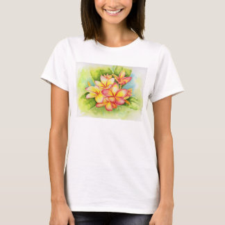 Plumeria-waterverf: Malorie Arisumi Maui Hawaii T-shirt