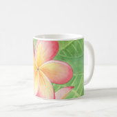 Plumeria Waterverf schilderen Mok (Voorkant rechts)